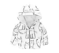 Jeune bébé dinosaure arc-en-ciel camouflage fermeture éclair coupe-vent veste avec capuche trench légers pour enfants coupe-vent vêtements d'extérieur décontractés veste d'hiver pour enfants, Blanc