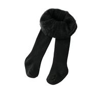 Jeune bébé fille coton épais doublé chaud legging complet collants extensibles basiques collants pour chaussettes d'hiver short bébé fille 74, Noir , 6-8 ans