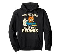 Jeune Conducteur Blague Cadeau Permis De Conduire Sweat à Capuche, Unisexe pour Adultes, Noir, XXL