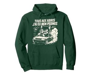 Jeune Conducteur Blague Cadeau Permis De Conduire Sweat à Capuche, Unisexe pour Adultes, Vert Forêt, M