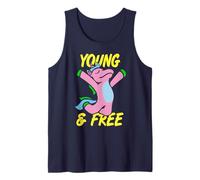 Jeune et Libre Licorne Rose Fantaisie Amusante Débardeur