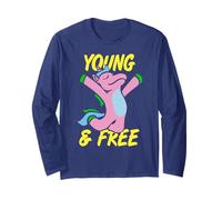 Jeune et Libre Licorne Rose Fantaisie Amusante Manche Longue