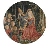 Jeune Femme Jouant de la Harpe pour Les Enfants | pour Adultes |Style médiéval| 1000pcs (67.5x67.5cm) Puzzles Jeux ÉduChatifs Puzzles De Décoration Intérieure