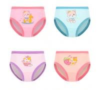 Jeune fille 4 pièces/pack de culottes triangles souples et confortables avec un motif de chat mignon 6Y,7Y,8Y,9Y,10Y,4Y,5Y,8-9Y,10-11Y,2-3Y,4-5Y,11Y,12YÉtoffe