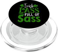 Jeune fille irlandaise pleine d'audace pour la Saint-Patrick, trèfle irlandais PopSockets PopGrip pour MagSafe