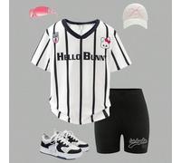Jeune fille Mère-Fille Correspondance Ample Nouveau Fit York Lettre Imprimé Manches Longues Haut Décontracté de Sport, Convient pour le Streetwear 6Y,7Y,4Y,5YRayéÉtoffe