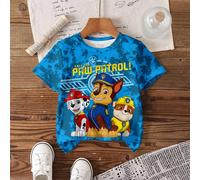 Jeune garçon Décontracté Quotidien Navette Mode Rue Chien de bande dessinée et Lettre Teinture Tie-Dye Imprimer T-shirt à manches courtes 6Y,7Y,8Y,4Y,5Y,2-3YCartoonRayonne