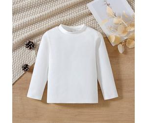 Jeune garçon, maillot de corps thermique à col rond de couleur unie classique, manches longues, couche essentielle pour un port quotidien 6Y,7Y,4Y,5Y,2-3YUnicolorePolyester