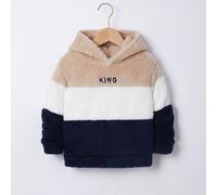 Jeune garçon Sweat-shirt-shirt casual en polaire patchwork à couleurs contrastées, style boho goth y2k streetwear, idéal pour les fêtes, festivals, vacances, automne-hiver. Vêtements rétro vintage con