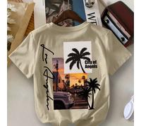 Jeune garçon Yung Boy t-shirt d'été à col rond avec imprimé coucher de soleil californien décontracté 6Y,7Y,8Y,4Y,5YÉtoffe
