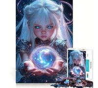 Jeune Mage avec orbe de Cristal Puzzle 1000 pièces Jeu cognitif Amusant Pièces Robustes et découpées avec précision Exercice Mental Calme à Faire à la Maison (38x26cm)