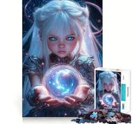 Jeune Mage avec orbe de Cristal Puzzle de 1000 pièces pour Adultes Entraînement cérébral Amusant Pièces Robustes et nettes Activité apaisante pour Une Pause mentale (38x52cm)