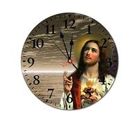 Jeune Sacré-Cœur Jésus Amour De Dieu Horloge Murale Décorative Cuisine Horloge sans Tic-Tac Pendule Murale pour Bar Hôtel Maison 25Cm