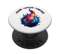 Jeune Sapeur Pompier - JPS - Flammes PopSockets PopGrip Interchangeable