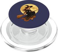 Jeune sorcière Gothique Assise à l'ascension d'un Besom Vector Art PopSockets PopGrip pour MagSafe