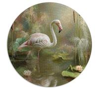 Jeunes Flamants Roses, Feuilles de Lotus et nénuphars Cadeau Unique Décoration Intérieure Jeu ÉduChatif Challenge Toy Adultes & Enfants des 14 Ans 1000pcs (67.5x67.5cm)