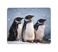 Jeunes Pingouins avec De La Neige Tapis De Souris Antidérapant Mousepad Petit Mouse Pad pour Bureau Maison Voyage 25X30Cm