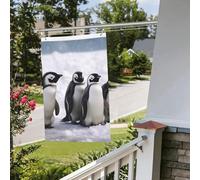 Jeunes pingouins avec drapeau de neige, 61 x 91 cm, pour extérieur et intérieur, printemps, été, automne, hiver, drapeaux de jardin avec œillets verticaux double face pour décorations de cour