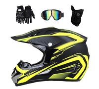 Jeunesse Enfant Casque Motocross, Mode Intégral Hors Route Scooter Casque de Moto, Une Descente BMX MTB VTT Enduro Quad Dirt Bike Casque, avec Lunettes Gants Masque ( Color : X , Size : S/52-53CM )