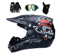 Jeunesse Enfants Casque de Motocross, avec Lunettes Gants Masque, Intégral Hors Route Moto Accident Casques, Descente Course d'enduro BMX MTB VTT Dirt Bike Casque(CC,M/54-55CM)