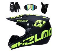 Jeunesse Enfants Casque de Motocross, avec Lunettes Gants Masque, Intégral Hors Route Moto Accident Casques, Descente Course d'enduro BMX MTB VTT Dirt Bike Casque(AA,M/54-55CM)