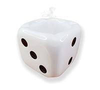 Jeuristic Cendrier pour cigarettes en forme de dés - Cendrier cool en céramique de qualité supérieure - Cadeau pour fumeurs - Cendrier pour intérieur ou extérieur - Décoration de bureau rétro