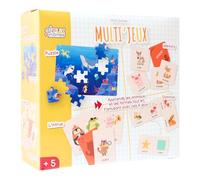 Jeux 2 MOMES - EA1614 - BOîte de Jeux Éducatifs 4 en 1 pour Enfants - Puzzle - Memory - Dominos et Jeu D’Observation - Stimule La Logique et La Motricité - Multicolore - Taille M