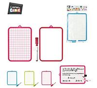 Jeux 2 MOMES - EC3348 Ardoise Effaçable 2 Faces avec Feutre, Jeu Éducatif Enfants, Apprentissage Ludique, Transport Facile, 30x40 cm, Couleur Assortie