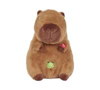 Jeux 2 MOMES - PE1037 - Peluche Capybara Ronfleur à Piles - Émet des Sons de Respiration Apaisants - Douce et Expressive - Idéale pour Détente et Jeux - Taille 30 cm - Couleur Marron