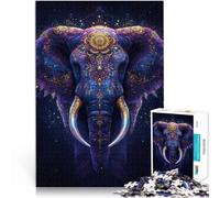Jeux Amusants Art du Roi éléphant Puzzle pour Adultes 1000 pièces 38x52cm Activités Amusantes à la Maison, Cadeaux d'anniversaire, Cadeaux de Voyage,