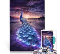 Jeux Amusants en Famille Le Paradis des paons Puzzle Adulte 1000 pièces 26x38cm avec Affiche et Feuille de Questions correspondantes à partir de 14 Ans