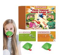 Jeux amusants, jeu de langues - Jouet de langue de carte de couverture de visage de grenouille - Jouets de grenouille qui sortent de la langue, jeu de combat interactif amusant Parent-enfant pour la m