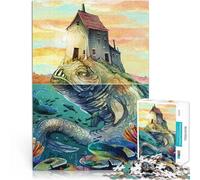 Jeux Amusants Monstre sous l'île Puzzle 1000 pièces pour Adolescents 26x38cm Car C'est Un pour Toute la Famille Convient aux 14 Ans et Plus