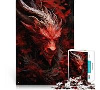 Jeux Amusants Œuvres d'art de Dragons Puzzle 1000 pièces pour Adolescents 50x75cm avec des pièces de Formes aléatoires entièrement imbriquées