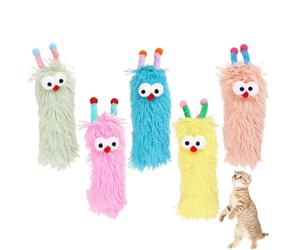 Jeux Avec Valériane Pour Chats D'intérieur - 5 Pièces Poupée Souple pour Dentition | Jouets Interactifs en Peluche Pour Chat | pour Stimuler la Morsure Entraînement Exercice Jeux Intérieurs pour