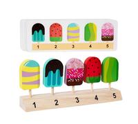 Jeux Capsicle Ile Creame - Puall De Pacsicle Faux en Bois, Kits D'apprentissage | Jeu De Modélisation en Bois Finement Poli En Matières De Mathématiques De Cadeau De Co