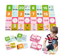 Jeux d'Addition et de Soustraction - Jouet Éducatif en Bois pour Stimuler L'Intelligence,Outils Pédagogiques Maternelle Apprentissage Temps Et Calcul 6-8 Ans Garçons Filles