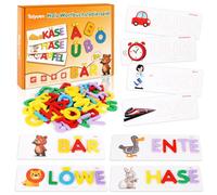 Jeux d'apprentissage des Lettres Allemand, Jouets Montessori à partir de 3 Ans, Alphabet Jeu Allemand, Jeu Préscolaire pour Enfants Montessori de 3 an, Jeux pour Garçons et Filles Alphabet Learning