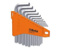 Beta Tools - Jeu de 12 clés mâles 6 pans coudées 96/SC12 - 2-10 mm support plastique orange/argenté