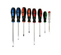 JEUX DE 7 TOURNEVIS + 1 TESTEUR BASSE TENSION
