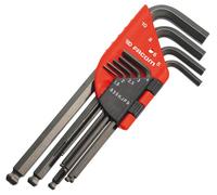 Jeux de 9 cles male hexagonal à tête sphérique de T1.5 à 10 Facom