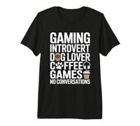 Jeux de café Introverti Dog Lover sans Conversations T-Shirt Haut de Gamme