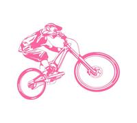 Jeux de cascades, VTT, vélo extrême, BMX Stickers muraux en PVC 51x68.1cm Amovible sans laisser de colle Rose
