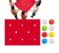 Jeux de construction d'équipe - 200 x 145 cm - Bâche à trous - Activités de groupe avec 8 balles | Jeux de travail d'équipe | Pour la maison, l'école, l'extérieur, la cour, la plage, le parc, l'aire