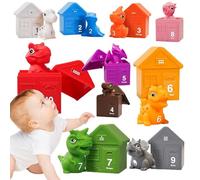 Jeux de correspondance et de tri des dinosaures, comptage des jouets de dinosaures, jouets en silicone pour trier et empiler en toute sécurité | Jouets empilables de dinosaures, jeux de fête de