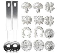 Jeux de coulée d'étain du Nouvel An 2026-11 avec 10 figurines lourdes et cuillères, cahier d'oracle, kit de moulage d'étain, kit de moulage d'étain, jeu de fête de divination du Nouvel An, jeu de fête