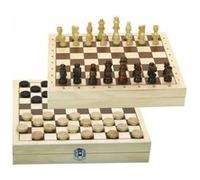 Jeux De Dames Et D'échecs - Coffret En Bois - Jeujura Multicolore Naturel G