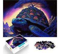 Jeux de détente Tortue Nature Fantastique Puzzle 1000 pièces pour Adolescents 38x52cm Jeu éducatif pour Anniversaire, Noël Convient aux Personnes de Plus de 14 Ans