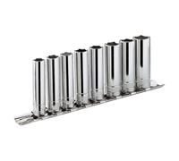 Jeux de douilles - FACOM - RL.40E - 1/4'' longues - 6 pans métriques - Jeu 8 sur rack