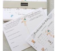 Jeux de fête prénatale pour 20 invités - Cartes de prédiction pour bébé - Conseils parentaux - Cartes de vœux et d'histoire - Souvenir pour garçon, fille, neutre/unisexe - Fête prénatale/livre